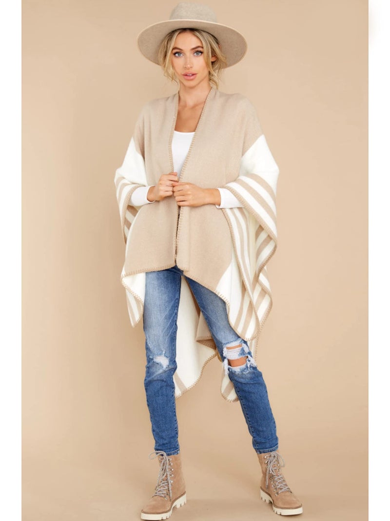 Moss Rose Women's Travel Plaid Shawl Wrap Open Front Poncho Cape for Fall Winter Holiday Gift - Image 2